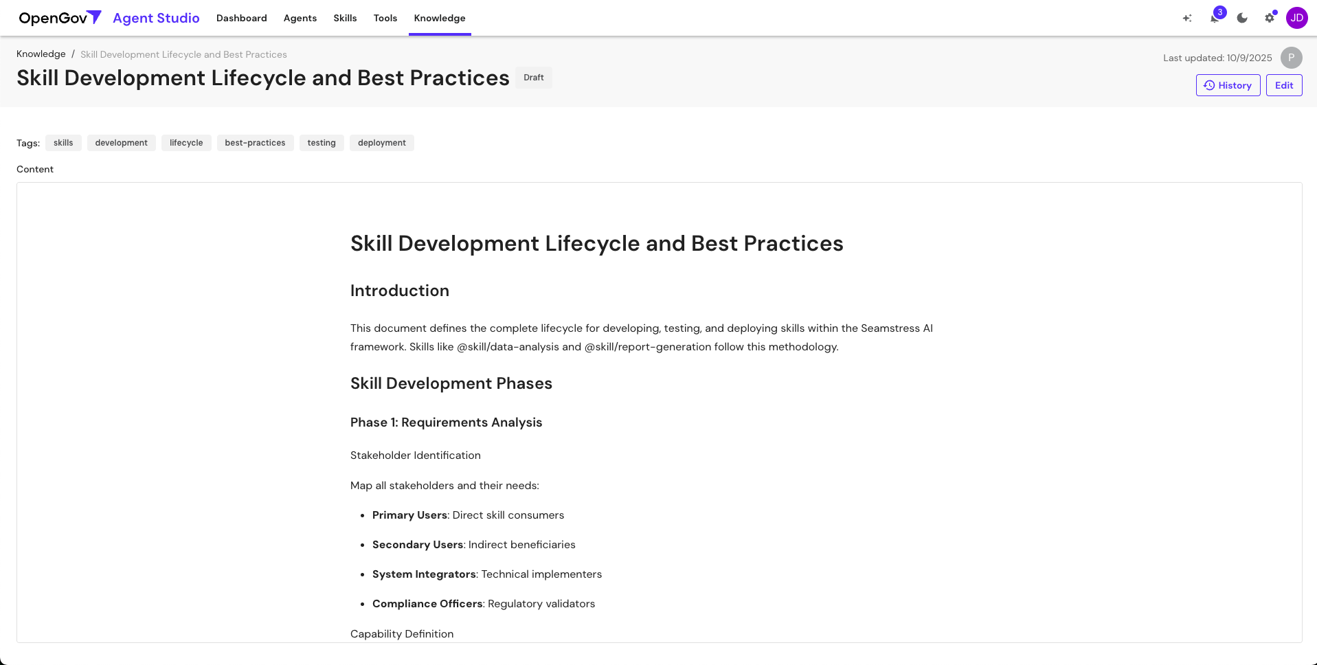 Knowledge Document View