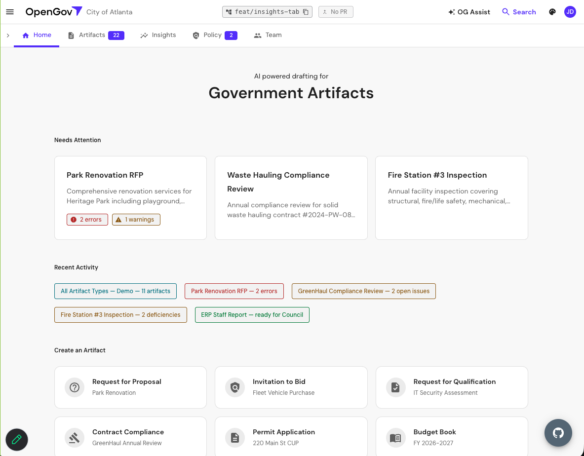 Government Artifacts home