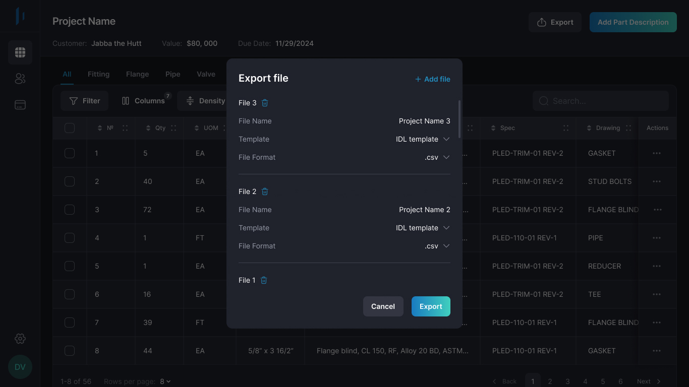 Export Functionality